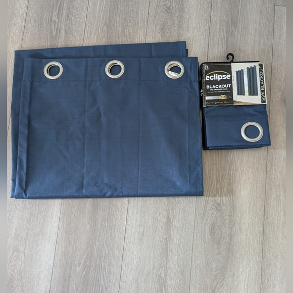 Eclipse Navy Blackout Curtains with Grommet Top - Picture 1 of 3